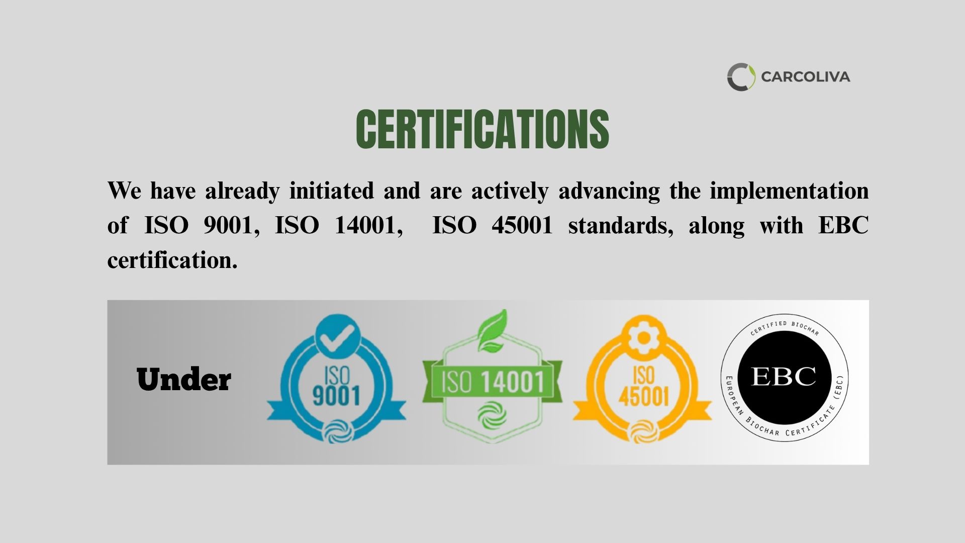 Certifications